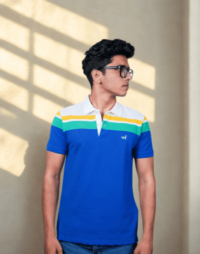 Polo Chest Stripe Sky Blue T-Shirt
