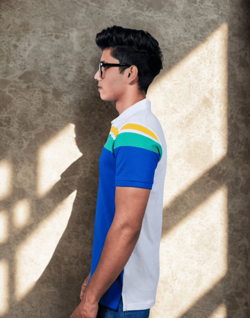 Polo Chest Stripe Sky Blue T-Shirt - Image 4