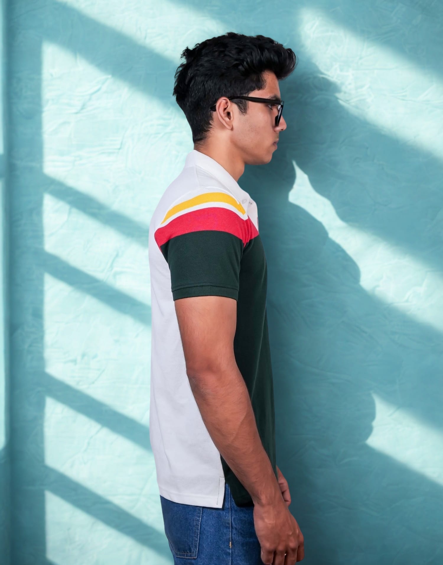 Polo Chest Stripe Green T-Shirt - Image 3