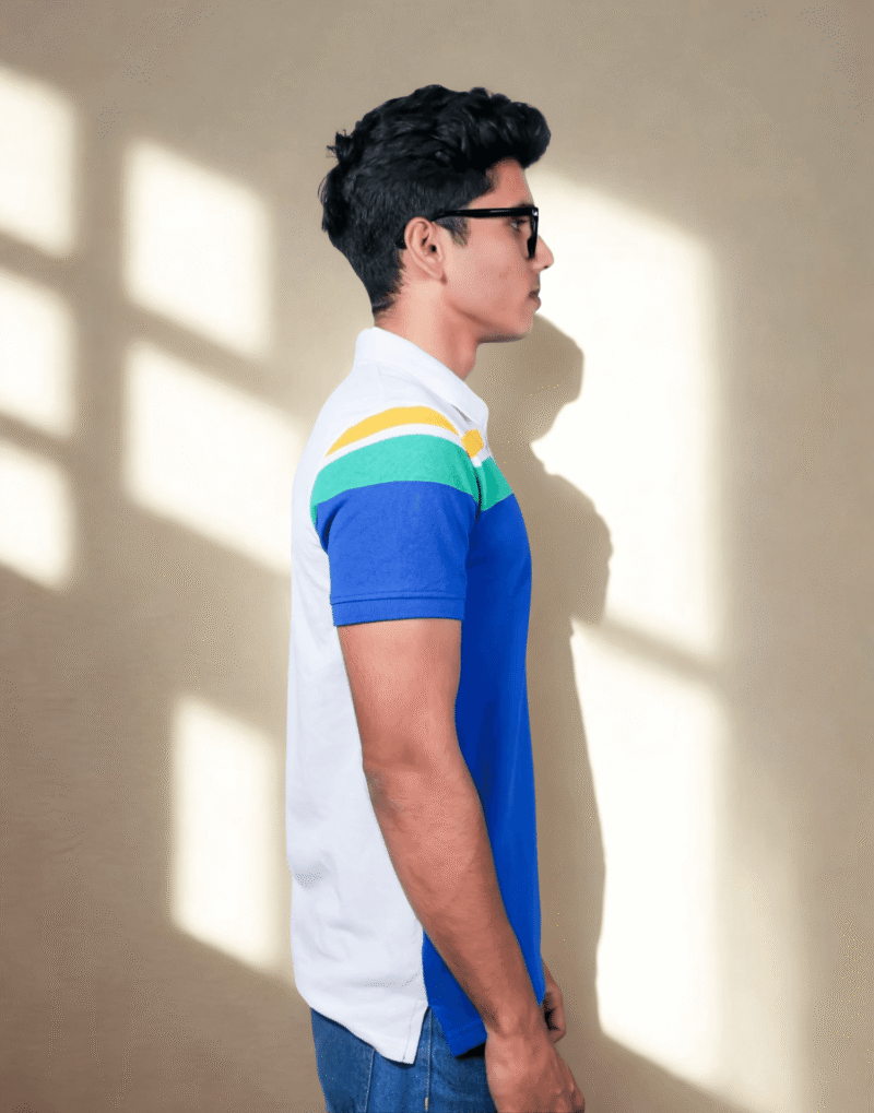 Polo Chest Stripe Sky Blue T-Shirt - Image 3