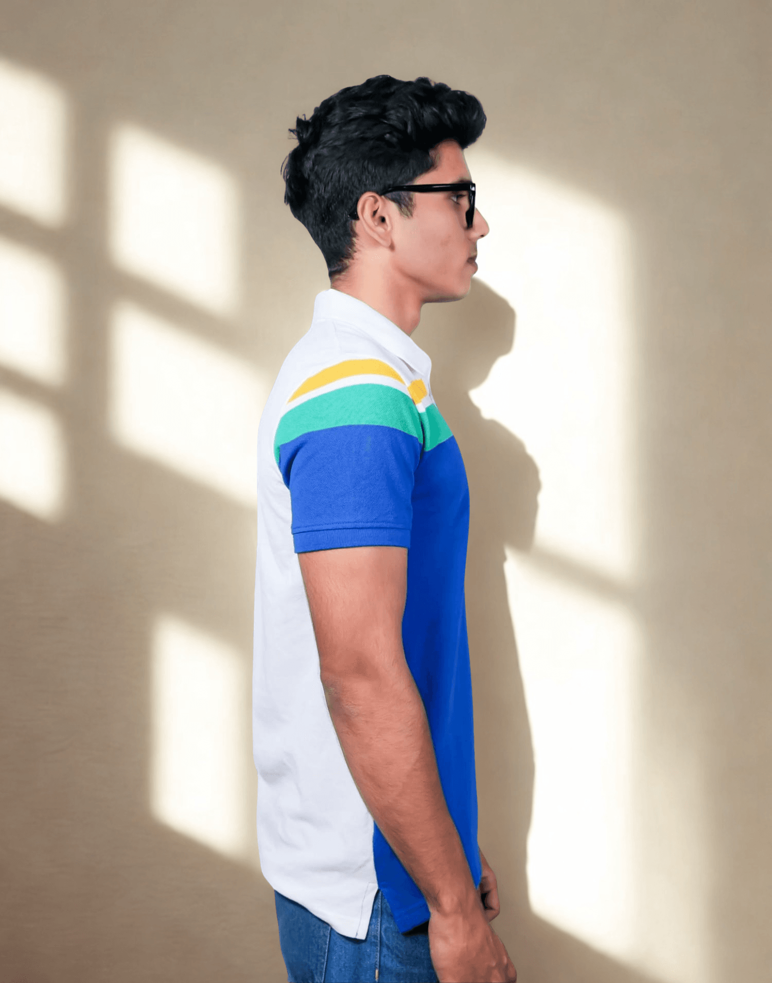 Polo Chest Stripe Sky Blue T-Shirt - Image 3