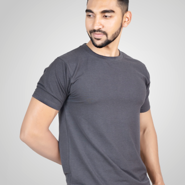 Crew Neck Charcoal Milange T-shirt