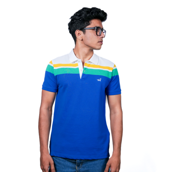 Polo Chest Stripe Sky Blue T-Shirt