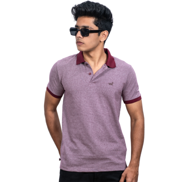 Polo Self Design -D Brown T-Shirt