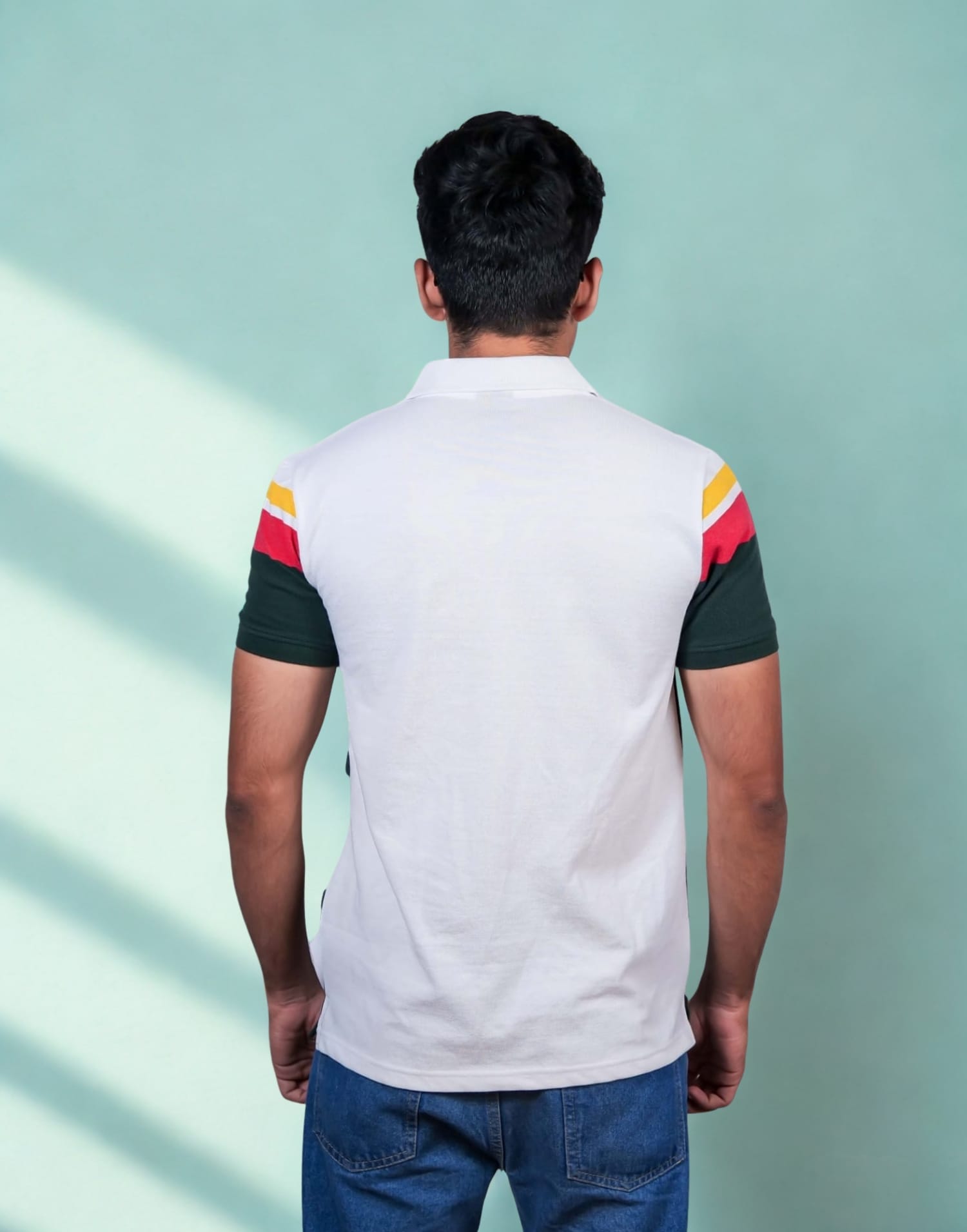 Polo Chest Stripe Green T-Shirt - Image 4