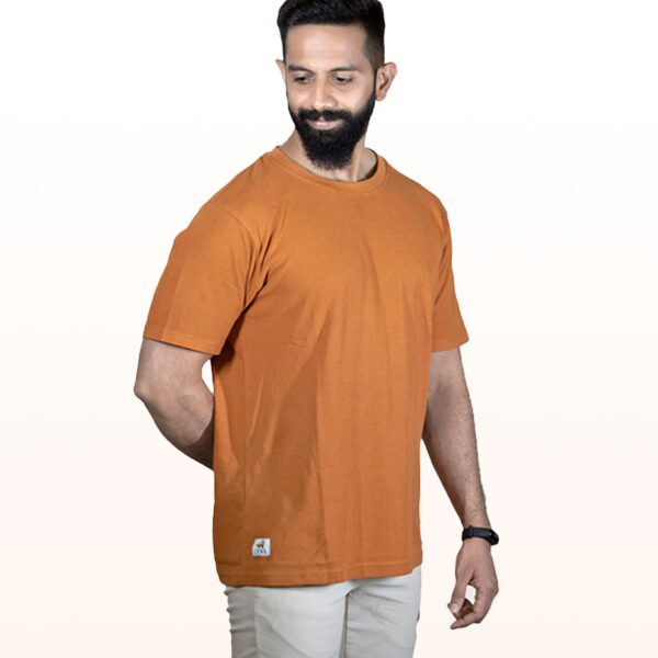 Crew Neck Apricot Buff Graphic T-shirt