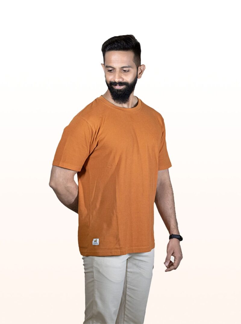 Crew Neck Apricot Buff Printed T-shirt - Image 2