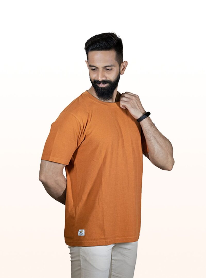 Crew Neck Apricot Buff Printed T-shirt - Image 3