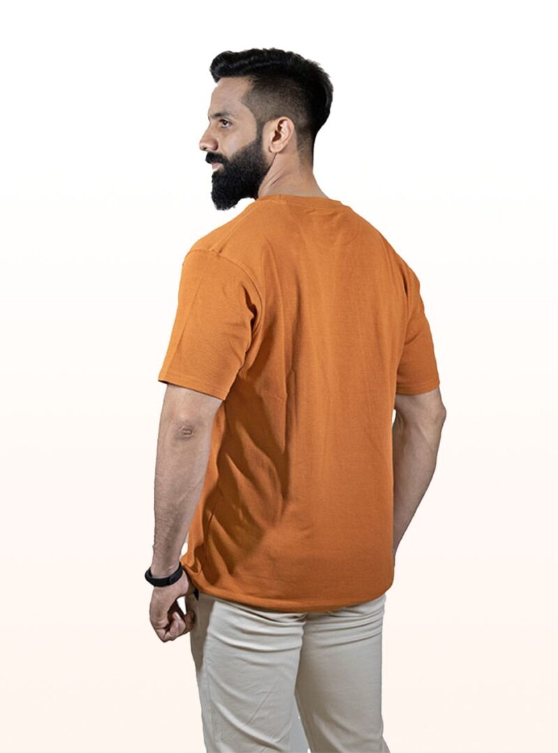 Crew Neck Apricot Buff Printed T-shirt - Image 7