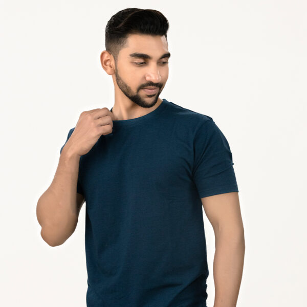 Crew Neck Navy Milange T-shirt