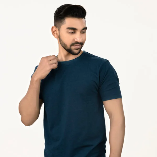 Crew Neck Navy Milange T-shirt