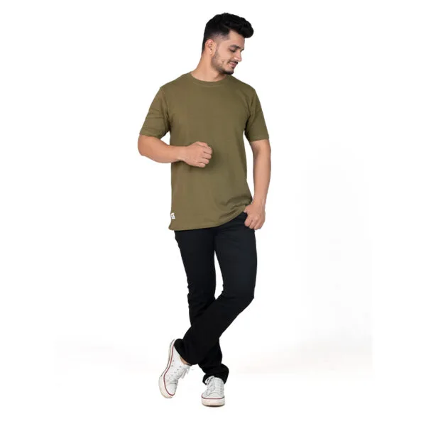 Crew Neck Olive Branch Graphic T-shirt