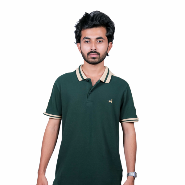 Polo Shoulder Panels-Green T-Shirt