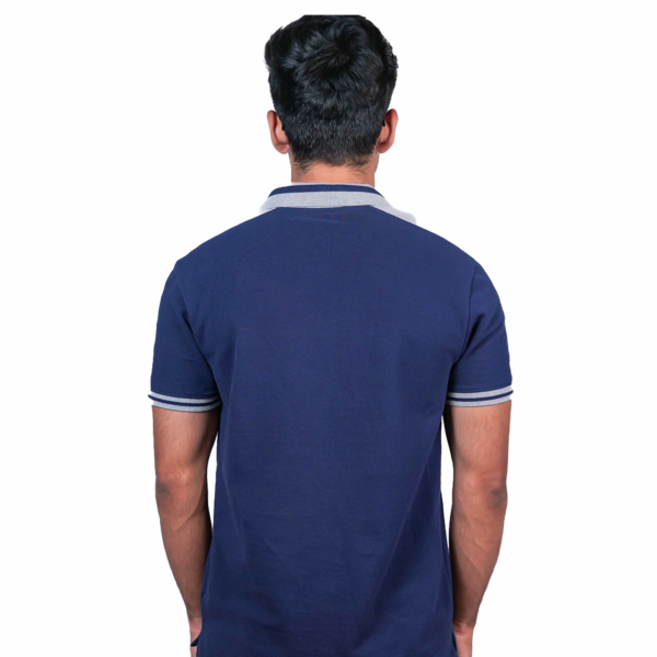 Polo Shoulder Panels Blue T-Shirt