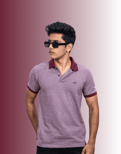 Polo Self Design -D Brown T-Shirt