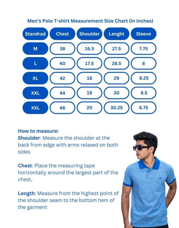 Polo Self Design Blue T-Shirt - Image 5