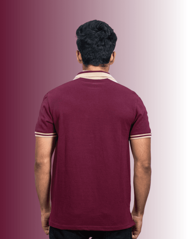 Polo Shoulder Pannels - Maroon T-Shirt - Image 4