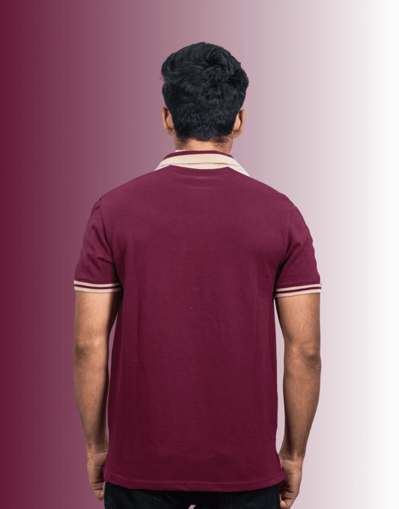 Polo Shoulder Pannels - Maroon T-Shirt - Image 4