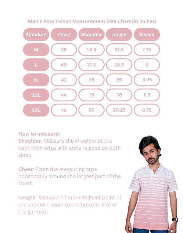 Polo Pyramid Strips Peech T-Shirt - Image 5
