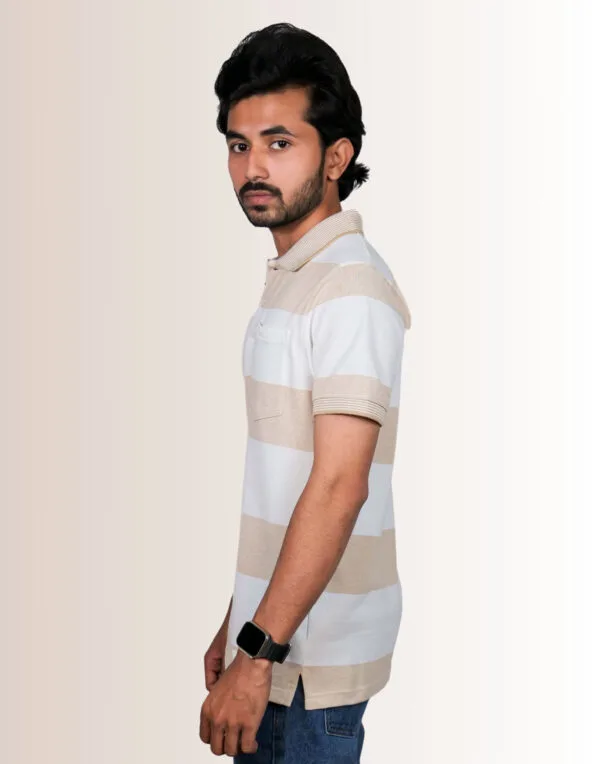 Polo White Jute Stripe T-Shirt - Image 2