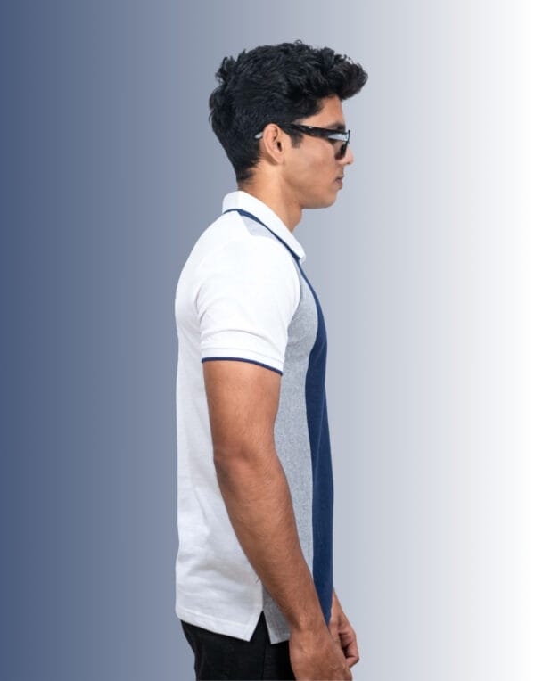 Polo Color Block Navy Blue T-Shirt - Image 4