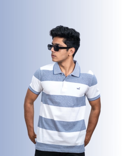 Polo White Grey Stripe T-Shirt