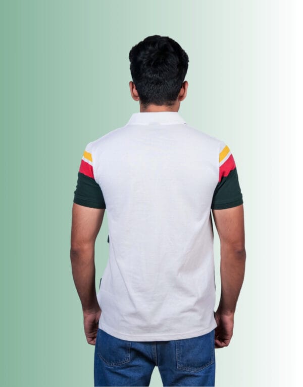 Polo Chest Stripe Green T-Shirt - Image 4