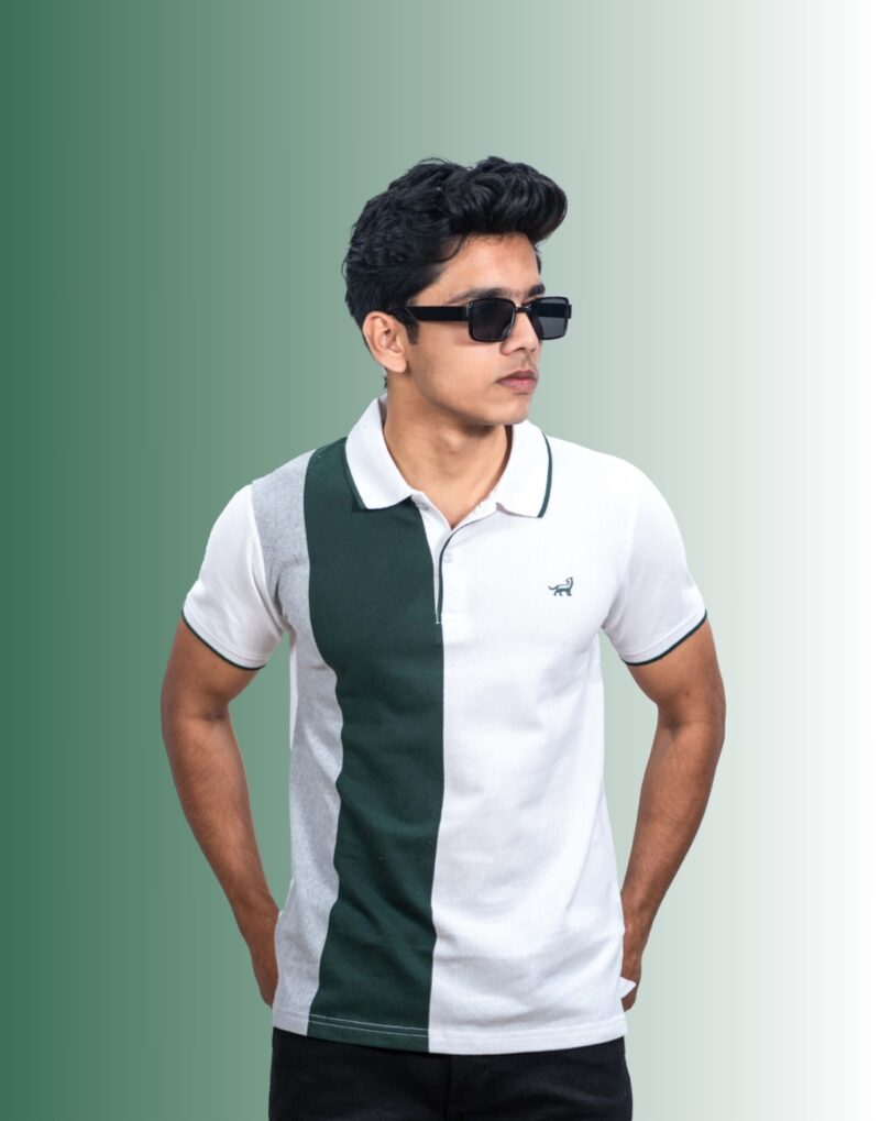 Polo Color Block Green T-Shirt