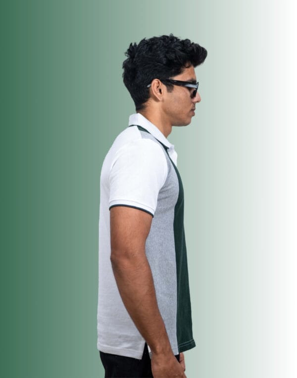 Polo Color Block Green T-Shirt - Image 2