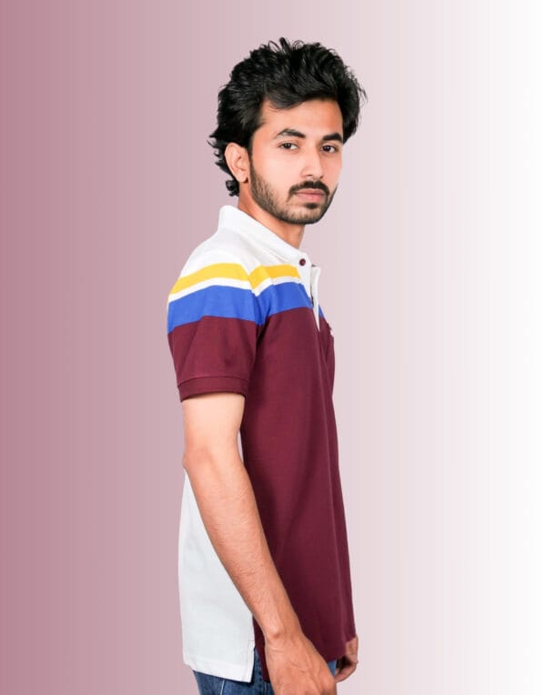 Polo Chest Strip Brown T-Shirt - Image 3