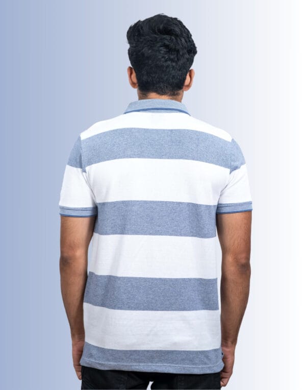 Polo White Grey Stripe T-Shirt - Image 4