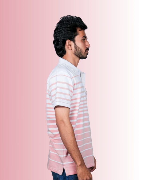 Polo Pyramid Strips Peech T-Shirt - Image 2