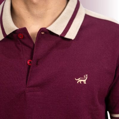 Polo Shoulder Pannels - Maroon T-Shirt