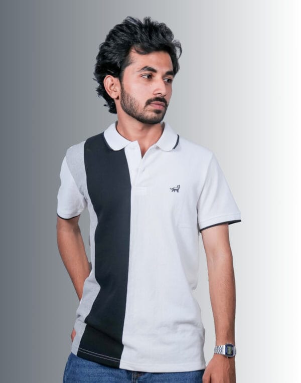 Polo Colour Block Black T-Shirt - Image 2