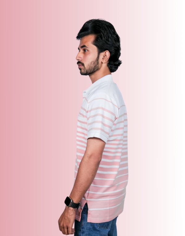 Polo Pyramid Strips Peech T-Shirt - Image 3