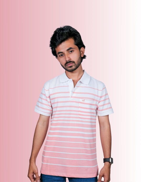 Polo Pyramid Strips Peech T-Shirt