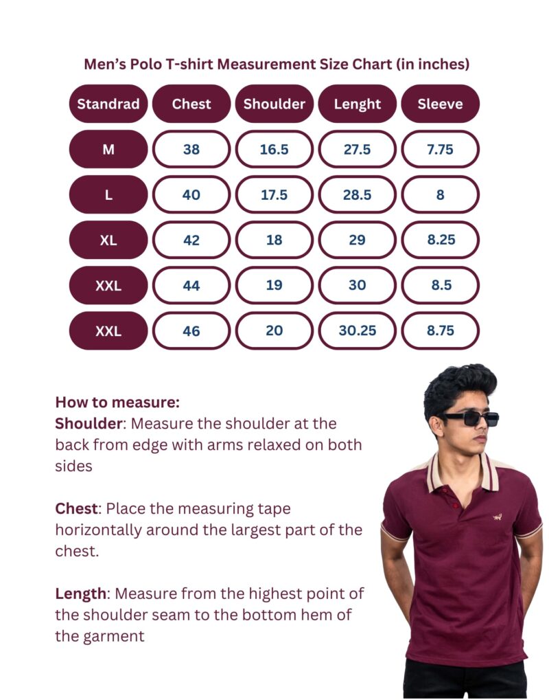 Polo Shoulder Pannels - Maroon T-Shirt - Image 6