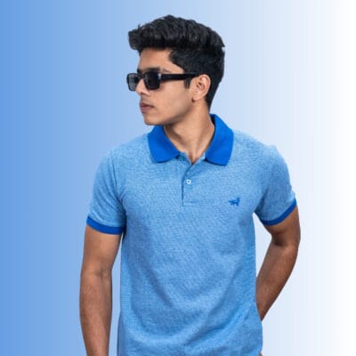 Polo Self Design Blue T-Shirt