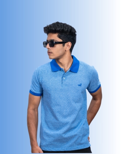 Polo Self Design Blue T-Shirt