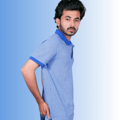 Polo Self Design Blue T-Shirt