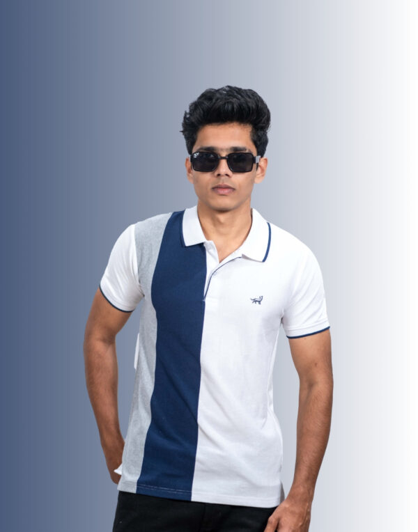 Polo Color Block Navy Blue T-Shirt