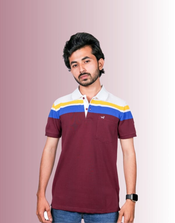Polo Chest Strip Brown T-Shirt
