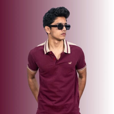 Polo Shoulder Pannels - Maroon T-Shirt