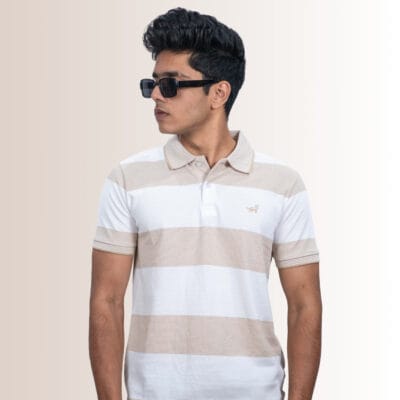 Polo White Jute Stripe T-Shirt