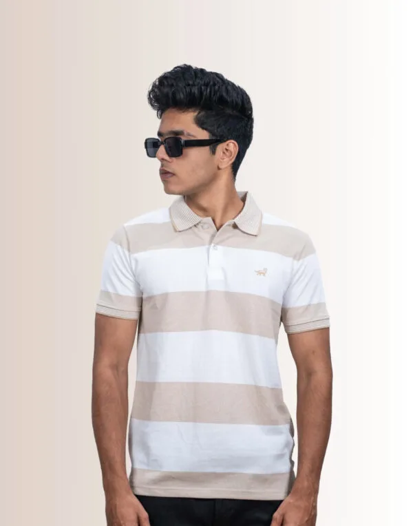 Polo White Jute Stripe T-Shirt