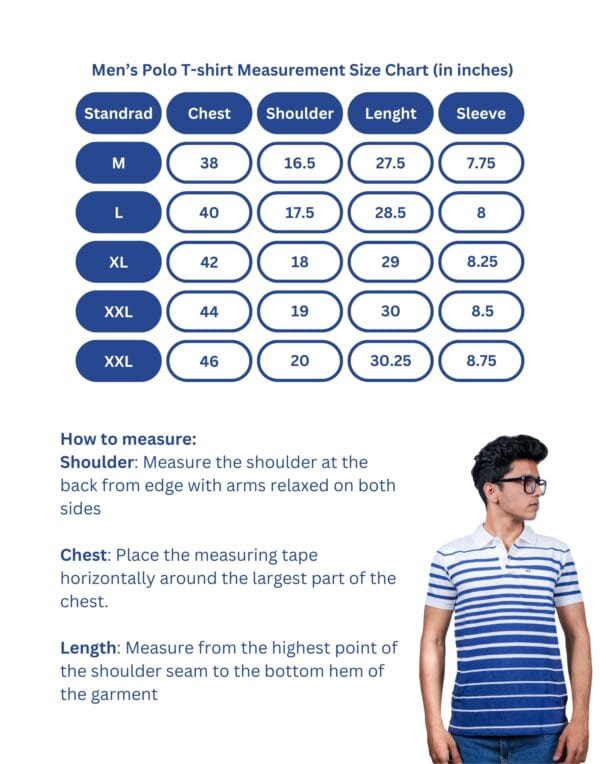 Polo Pyramid Stripe Blue T-Shirt - Image 5