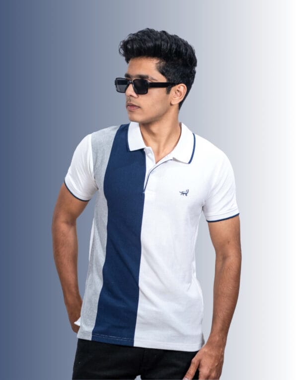 Polo Color Block Navy Blue T-Shirt - Image 2