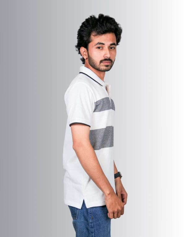 Polo Classic Stripe White T-Shirt - Image 2