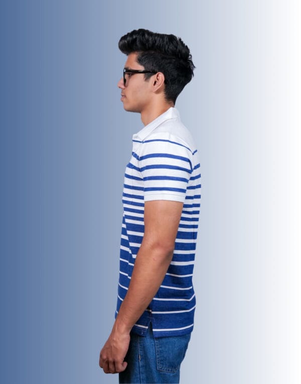 Polo Pyramid Stripe Blue T-Shirt - Image 2
