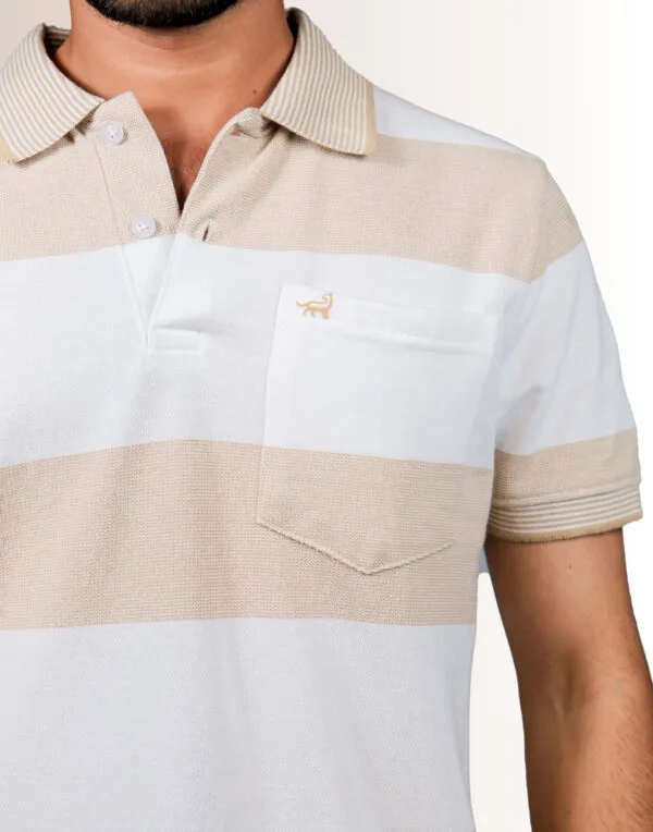 Polo White Jute Stripe T-Shirt - Image 4
